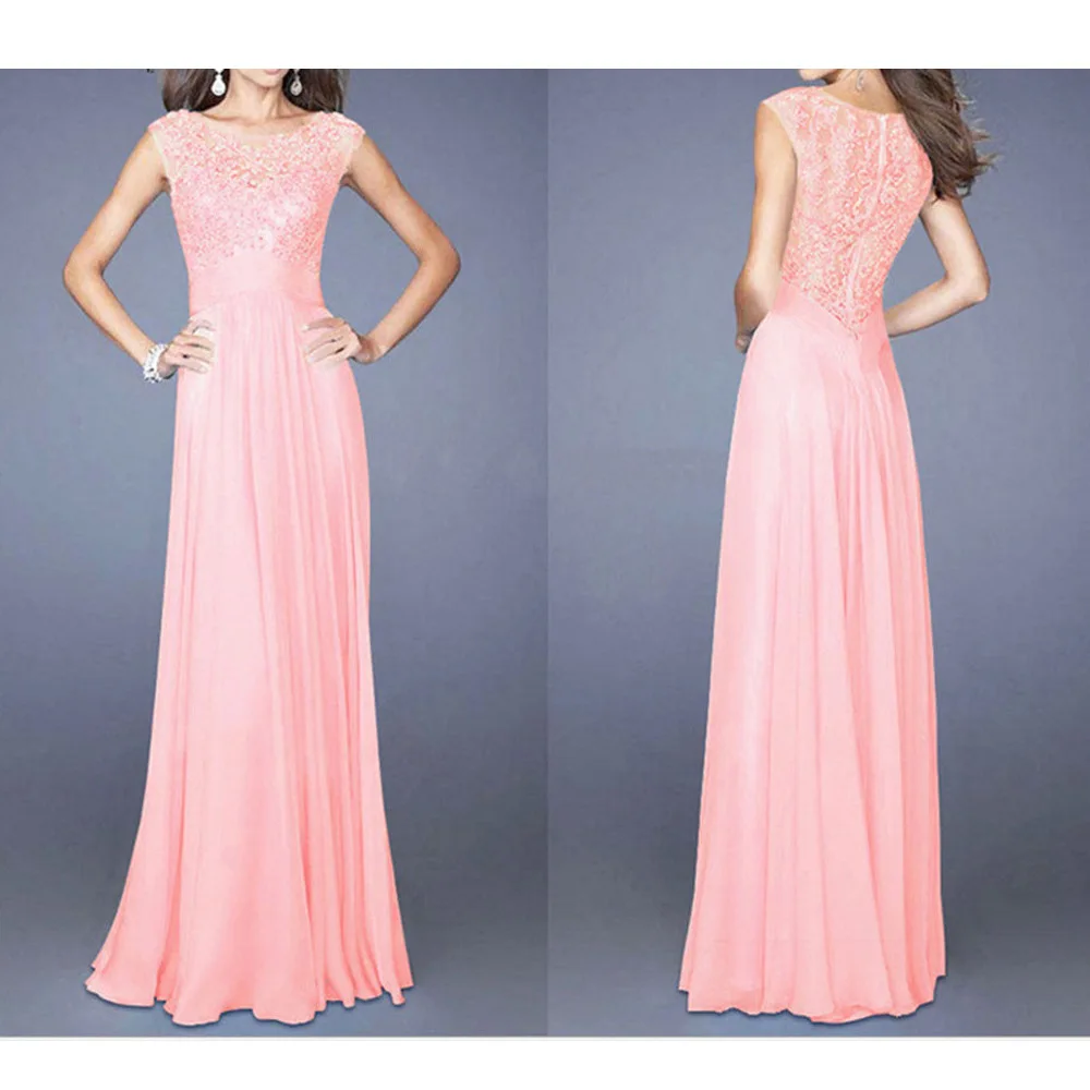 

Women Formal Gown Dresses Wedding Evening Party Prom Long Dress Arrival Lace Floral Maxi Dresses