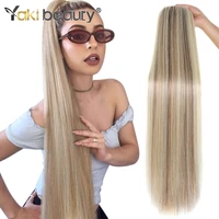 synthetic 32inch straight ponytail clip in hair extension super long chip in drawstring pony tail 85cm organic heat resistant