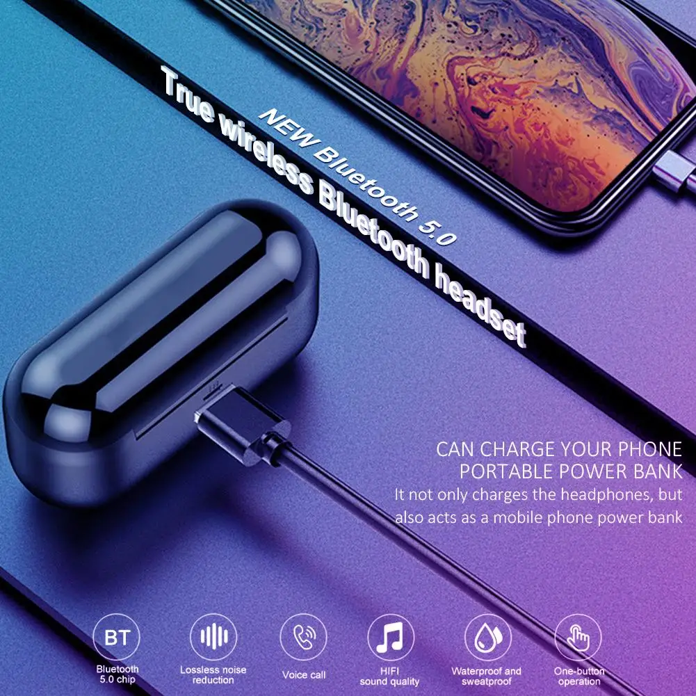 Новинка 2019 TWS Bluetooth наушники 5 0 беспроводные двойные вставные цифровой дисплей