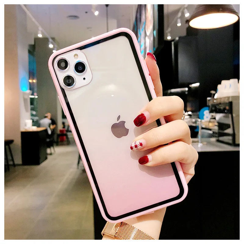 Силиконовый чехол для телефона iPhone 11 Pro Max X XS XR модный градиентный чехол-накладка 7