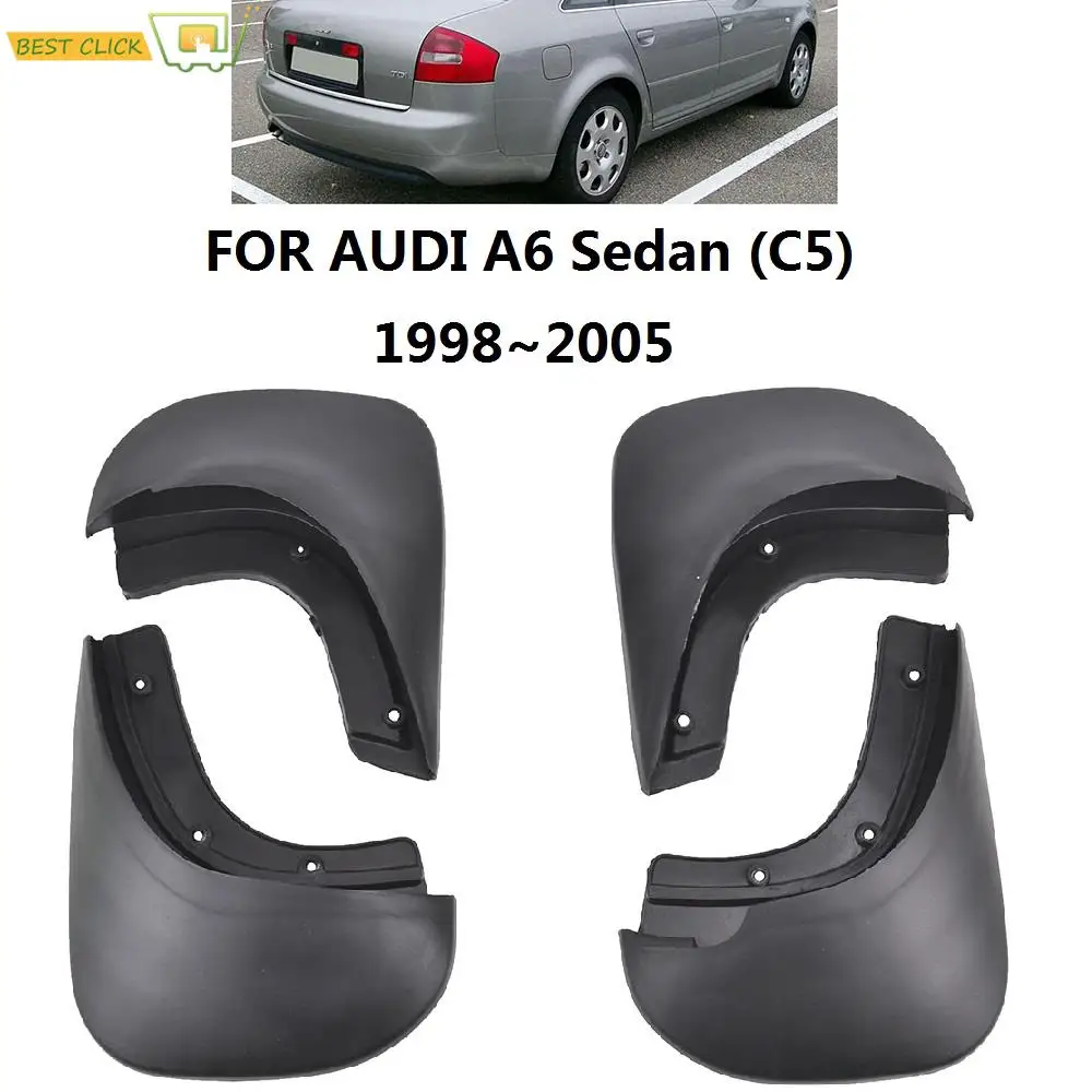 Set Mud Flaps Fit For Audi A6 C5 Sedan 1998 1999 2000 2001 2002 2003 2004 2005 MudFlaps Splash Guards Mudguards Accessories