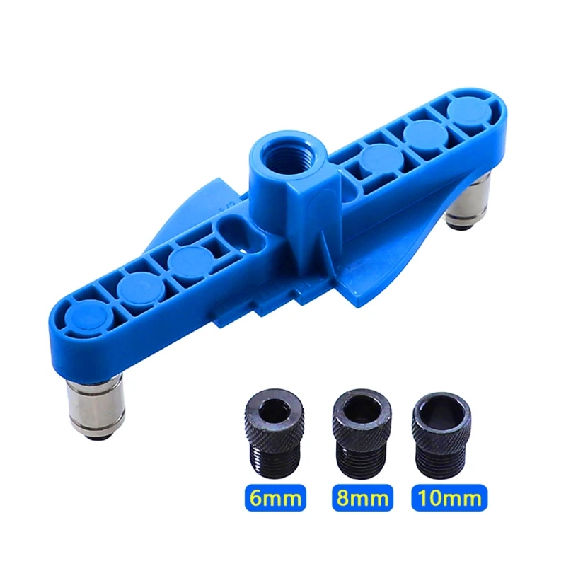 

2 in 1 Straight Hole Puncher 6/8/10mm Woodworking Drilling Locator Wood Dowelling Self Centering Scriber Drill Guide Tools 28GF