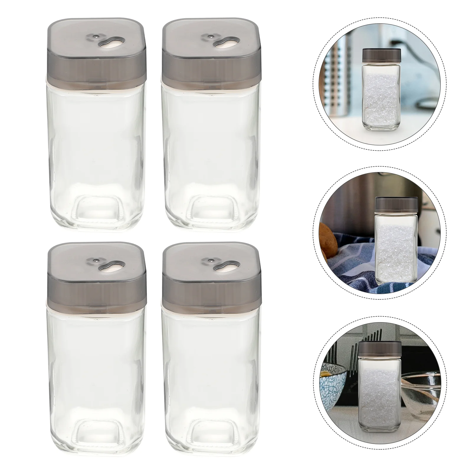 

4pcs Practical Condiment Bottles Kitchen Seasoning Containers (Assorted Color)