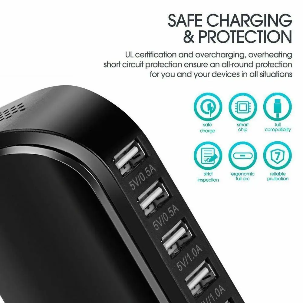 6 портов зарядное устройство с несколькими USB-портами стандартная настенная