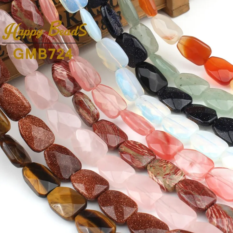 Граненый кристалл 12x16 мм агат синий песок опал камень квадратный свободный