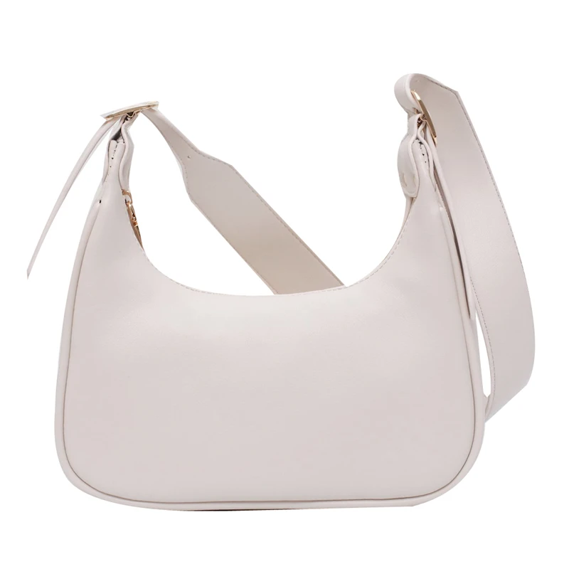

Half Moon Design Small PU Leather Crossbody Bags For Women 2021 Luxury Solid Color Shoulder Handbags Lady Simple Travel Bag