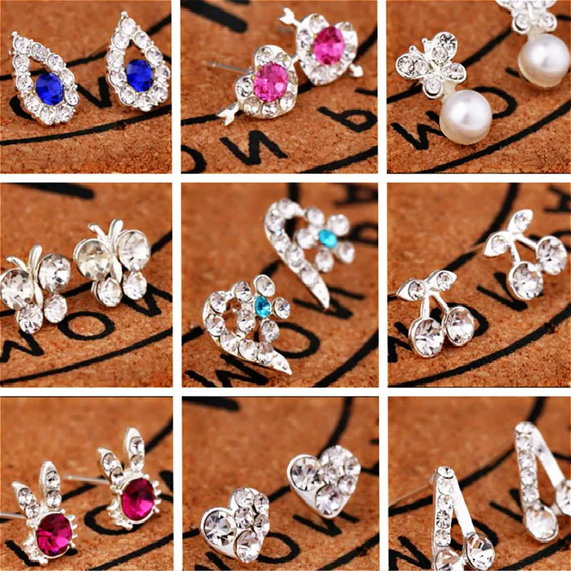 Новые популярные милые Гольфы с украшением в виде кристаллов Сердце серьги со
