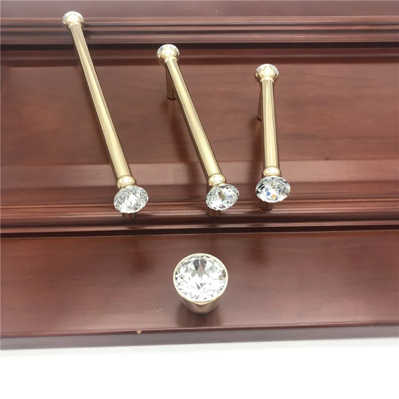 KK & FING Роскошные Алмазные Хрустальные Ручки яркие золотые цинковые сплав