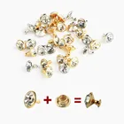 100 шт., золотистыеСеребристые двойные заклепки для ногтей, 5678910 мм