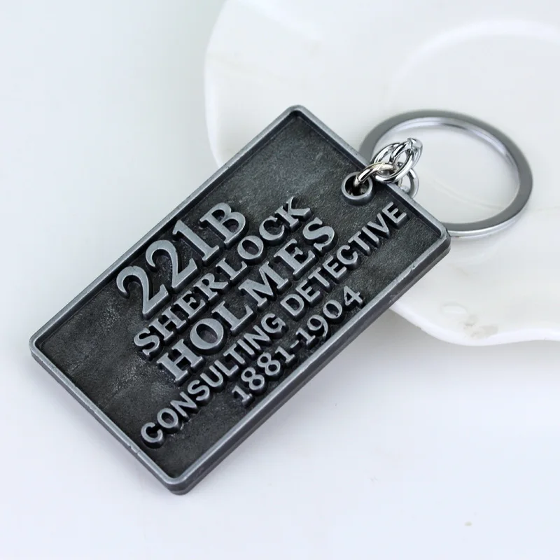 

Sherlock Holmes London Apartment Key Chain Alloy Keychain Accessories Pendant Key Ring Consulting Detective Keychain Charms
