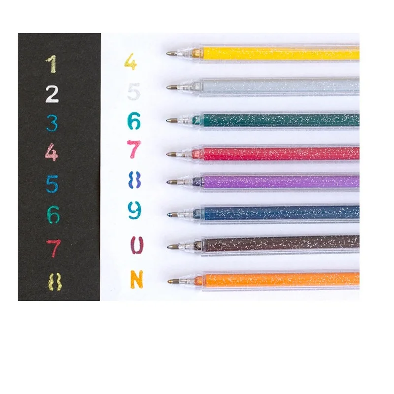8 Color Multicolor Water Pen Set Bling Flash Neutral Marker Candy Drawing Scrapbook Album Tool Stationery Art | Канцтовары для