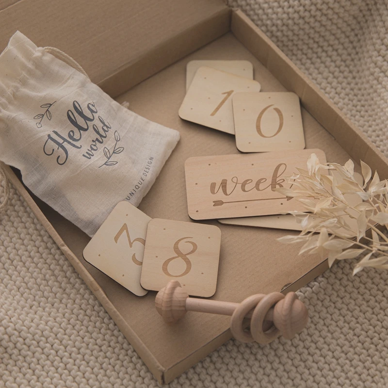 7pcs Baby Photography Milestone Cards Square Shape Newborn Milestone Cards Memorial Monthly Photography Props Toy Souvenir Set