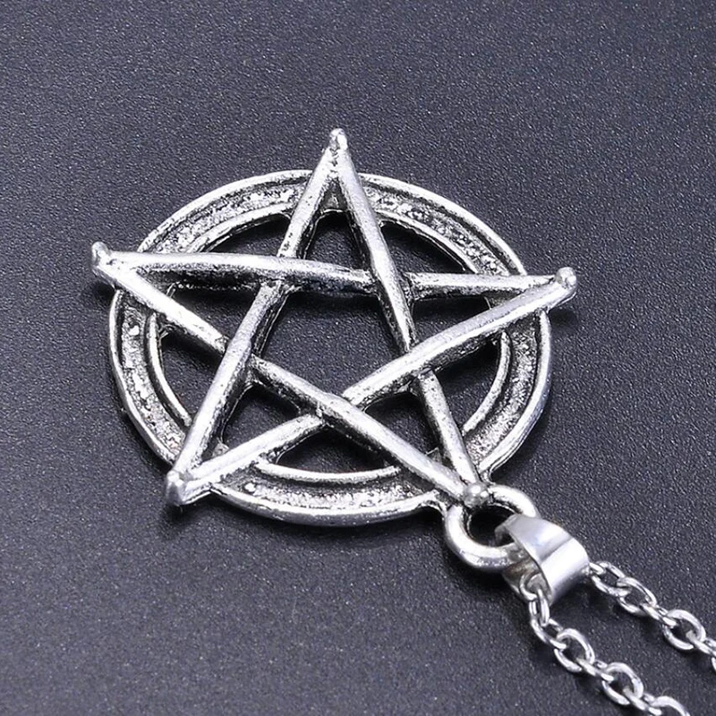 

Pentagram Star Pendant Necklace For Women Vintage Wicca Pagan Witchcraft Goth Gothic Wiccan Collar Choker Jewelry Accessories