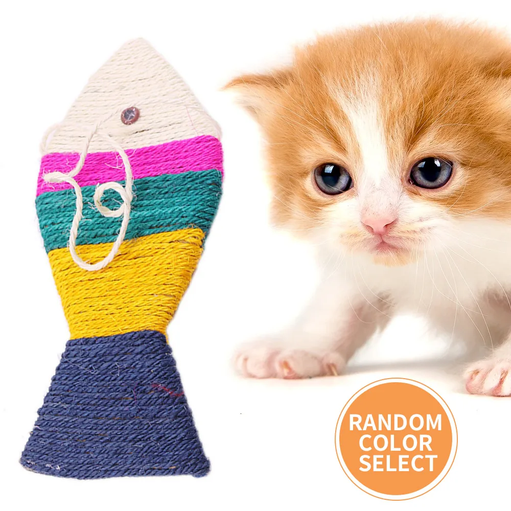 

Cat Scratcher Pad Scratching Pad Scratching Mat Fish Shape Cat Scratcher Safe Toys Sisal Rope Cat Scratch Board Cat