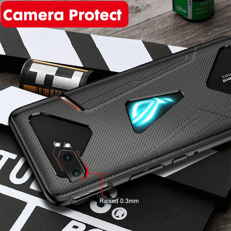 2 в 1 закаленное стекло для Asus ROG Phone II ZS660KL чехол ультра тонкий противоударный чехол для телефона Asus ROG Phone 2 Phone2 чехол