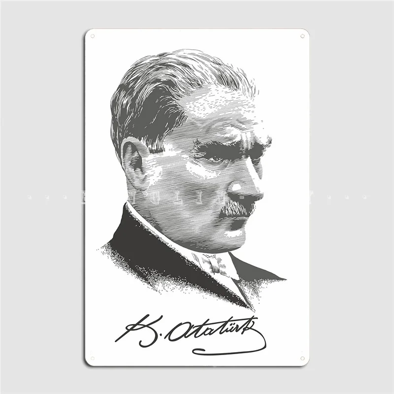 Ataturk World Leader Metal Sign Pub Garage Plates Cinema Customize Tin Poster | Plaques & Signs