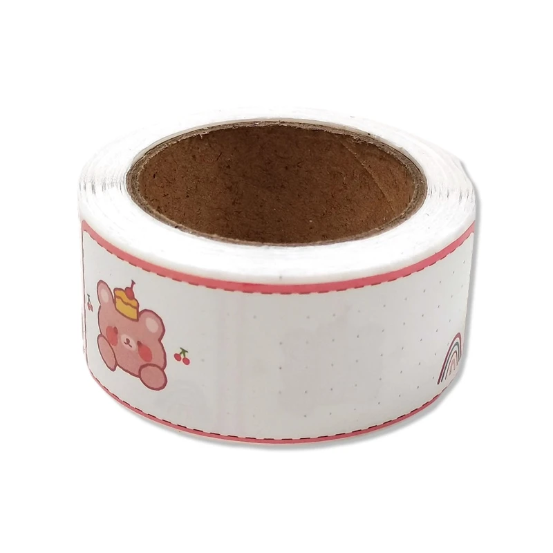 

594F 120Pcs/Roll Wrapping Label Name Tag Stikcer Self-Adhesive Label for Kids Sippy Cup Textbook Glass Jars Envelope Folder