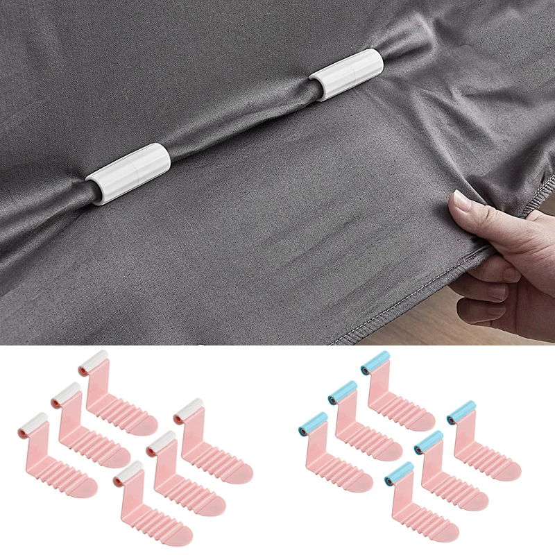 

6Pcs Bedsheet Clips Needle-Free Invisible Quilt Bed Cover Grippers Mattress Fixing Clip Slip-Resistant Clamp Non-Slip Gripper