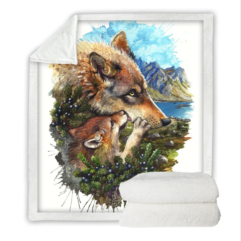 Массивное трикотажное одеяло животное рисунок узор хлопковое Флисовое диван с