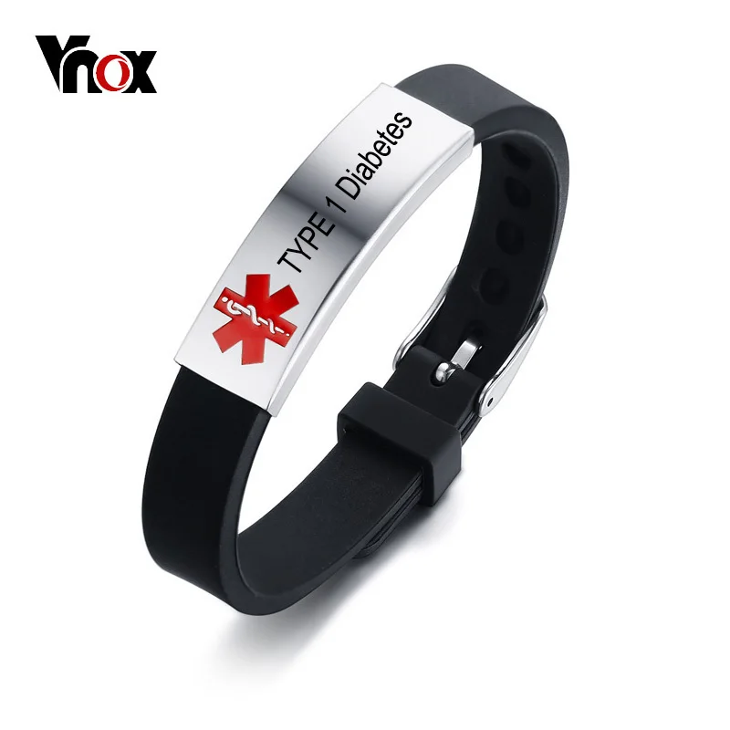 Браслет медицинский Vnox для аллергии на диабет и эпилепсии | Украшения аксессуары