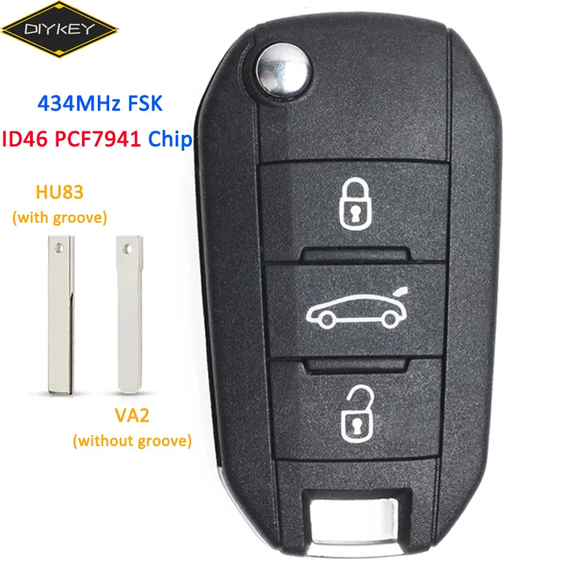DIYKEY дистанционный ключ для автомобиля с 434 МГц FSK Citroen C4L новый Elysee Peugeot 508 3008 2008 301
