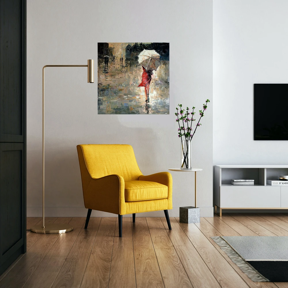 Ручная роспись художественный нож картина маслом настенное искусство люди с