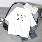 Футболка женская в стиле оверсайз с принтом бабочки, Модный повседневный топ с коротким рукавом, одежда с графическим рисунком, на лето