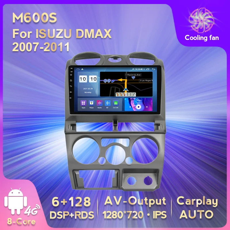 

Автомобильная магнитола Carplay, 9 дюймов, Android, для Isuzu D-Max 2007-2011, видео, мультимедийный плеер, GPS-навигация, Wi-Fi, 4G, LTE, DSP, RDS