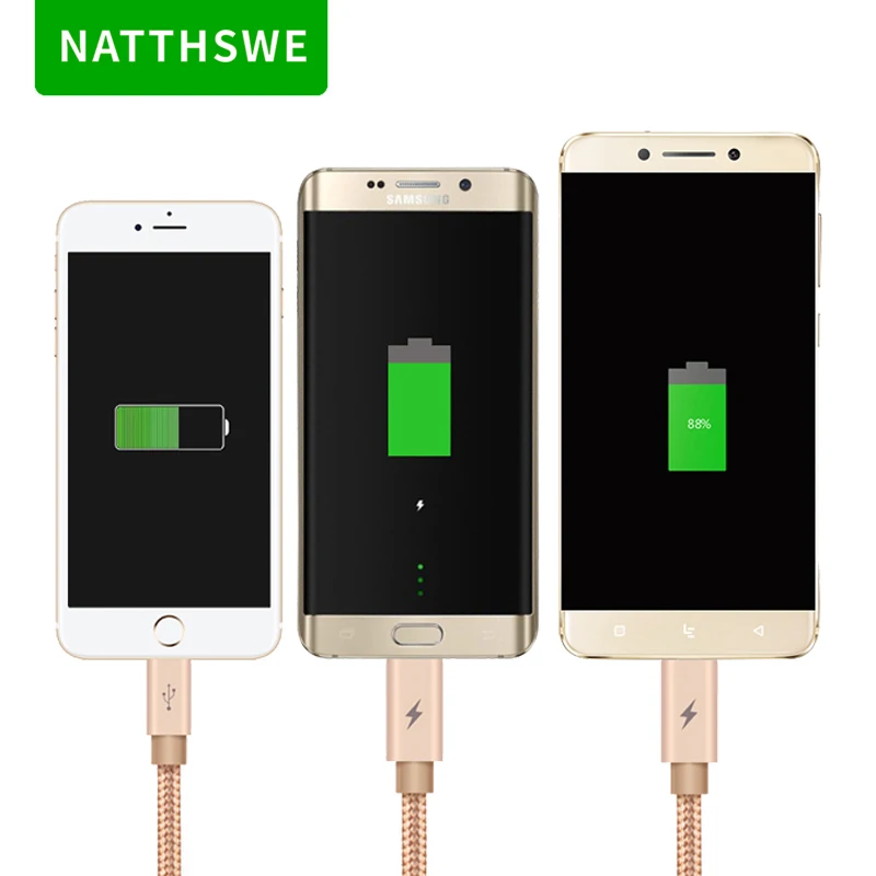 NATTHSWE 3 в 1 кабель для передачи данных Micro usb type-C кабель для быстрой зарядки для iPhone X 8 7 6 iPad samsung Android Phone