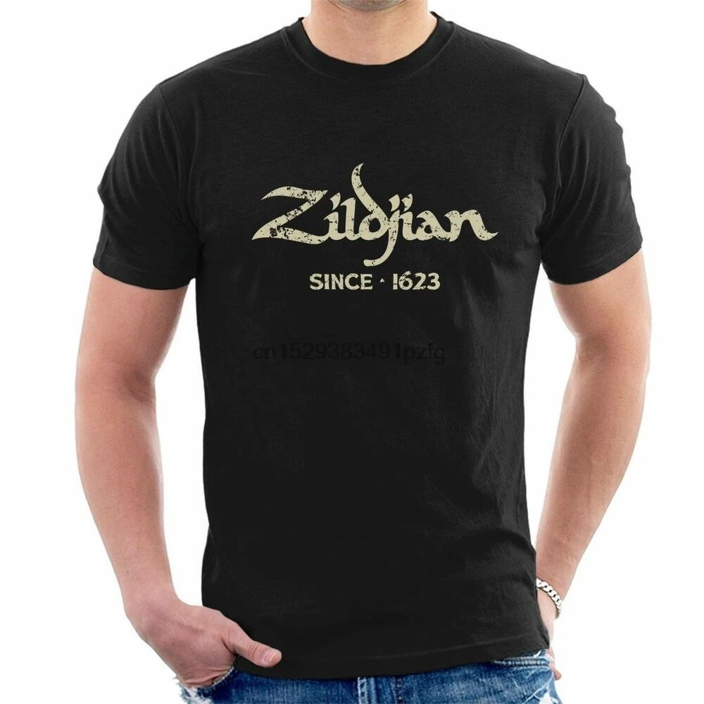 Новая с 1623 года логотип Zildjian белый цвет шрифт Мужская футболка размер S-XXL | одежда