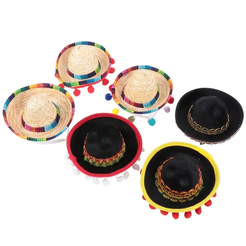 

Mexican Hat Hair Hoops Mini Party Creative Performance Props Headdress Sombrero Headbands for Women Men