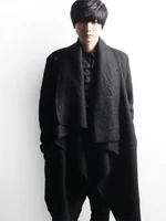 mens woolen coat autumn and winter new dark department of british wind korean fashion fashionable slim large size coat