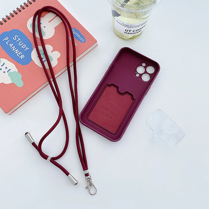 new style camera protection mobile phone case card bag cover for samsung s21 s30 a51 a71 a42 covers with lanyard cell phone capa free global shipping