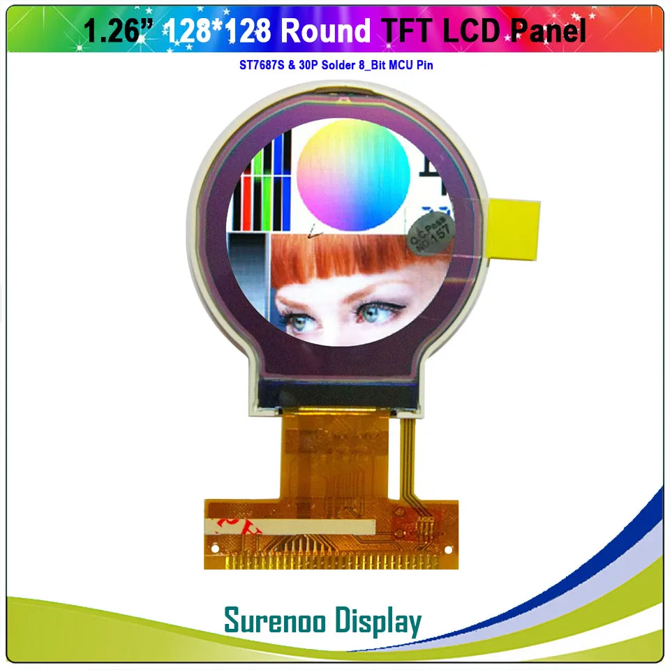 1,26 дюймовый круглый Циркулярный 128x128 TFT ЖК-дисплей модуль экран Встроенный ST7687S контроллер