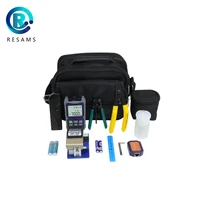 resams ftth network fiber optic cable tools kit optical cleaver vfl termination toolkit cleaner pen stripper power meter conveni