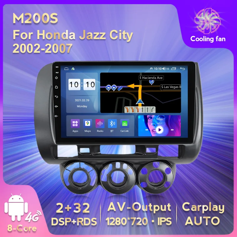 

HD 1280X720 Android 10,0 для HONDA JAZZ City 2002 - 2007 2DIN мультимедиа обоих концах для подключения внешних устройств к автомобильной навигации GPS Радио RDS IPS