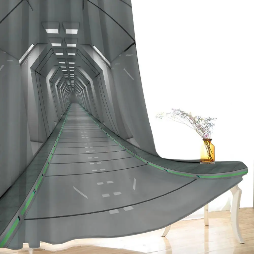 

3D Curtain Window Blackout Curtain Living Room Bedroom gray Curtains For Hotel Hall expand space Cortinas Drapes