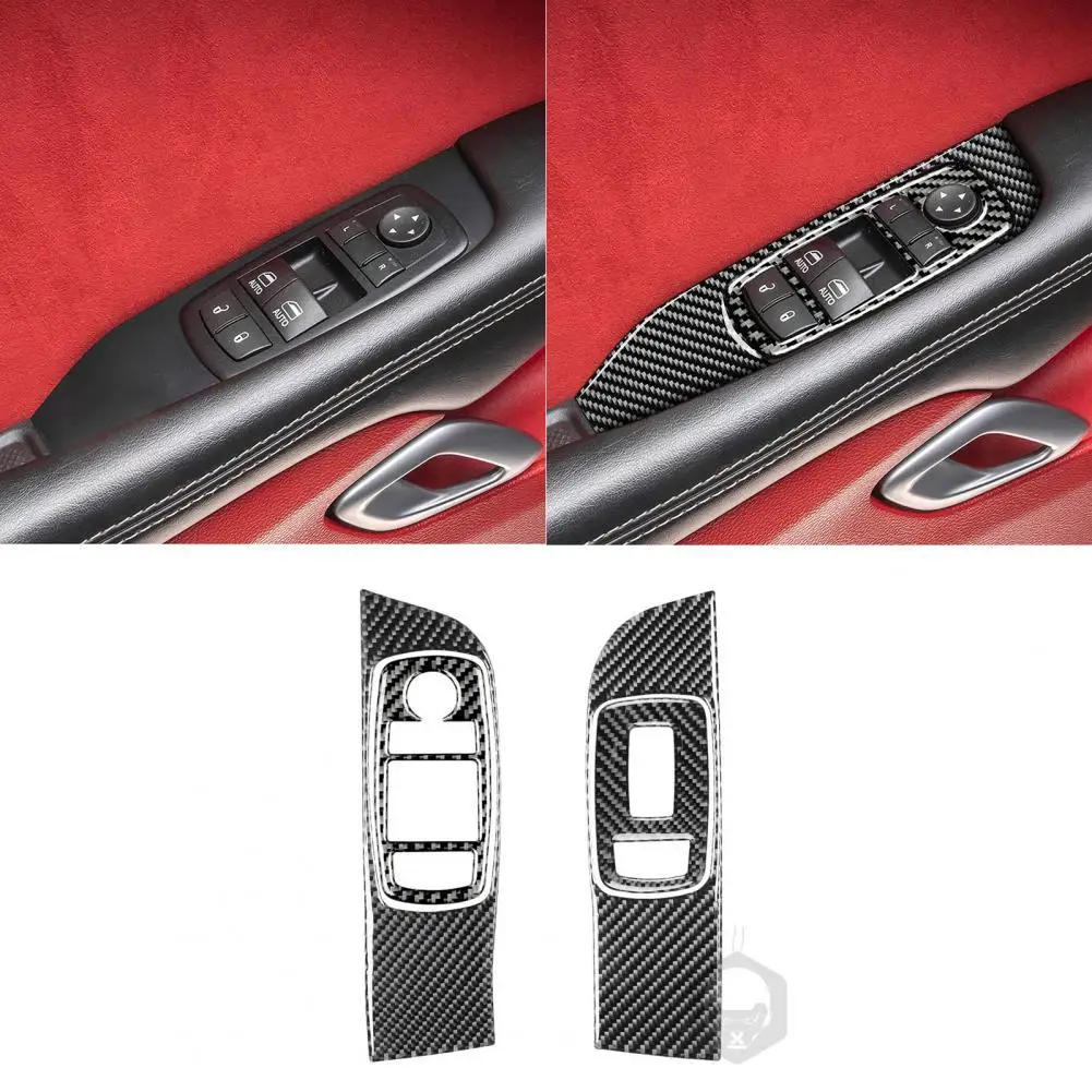 

80% Hot Sales!!! 4Pcs/Set Car Window Sticker Good Heat Resistance High-gloss Coating Carbon Fiber Auto Steering Wheel Cover Trim
