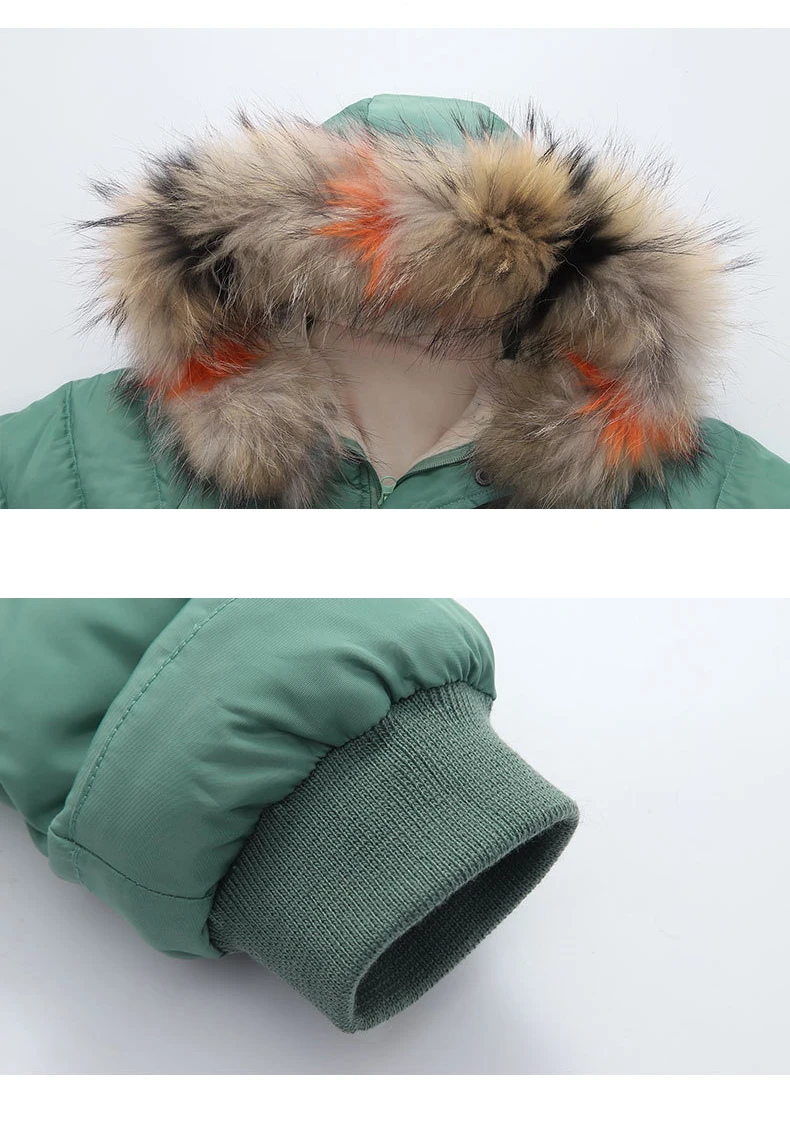 

2020 Winter Coat Plush Real Fur Collar Down Jacket For Girls New Childrens Jacket Childrens Clothing 1-6 Years Boy Outfits