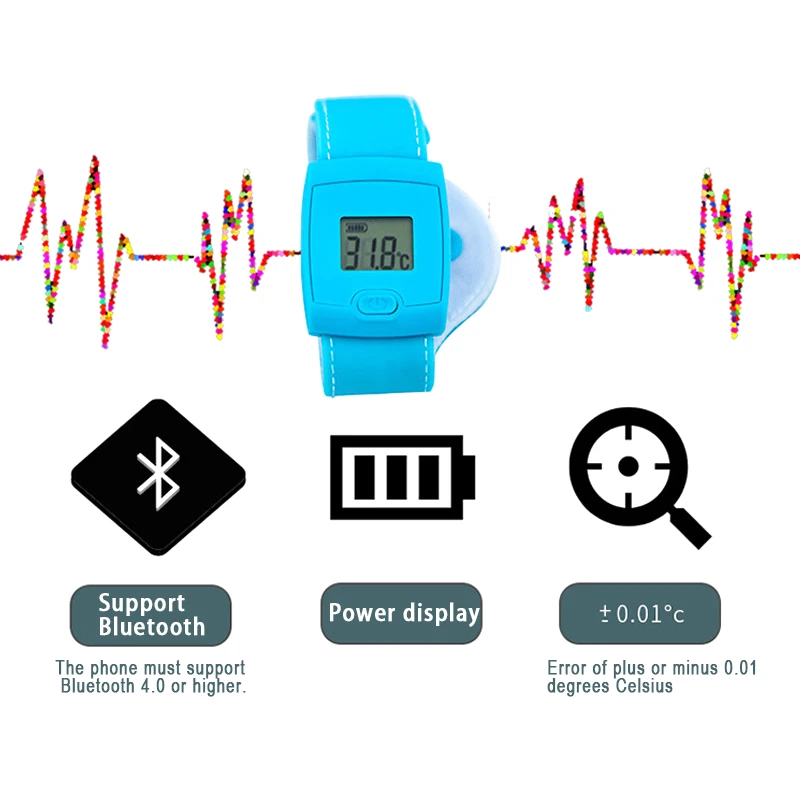 Цифровой умный термометр Bluetooth для детей Браслет температуры ЖК-дисплей и