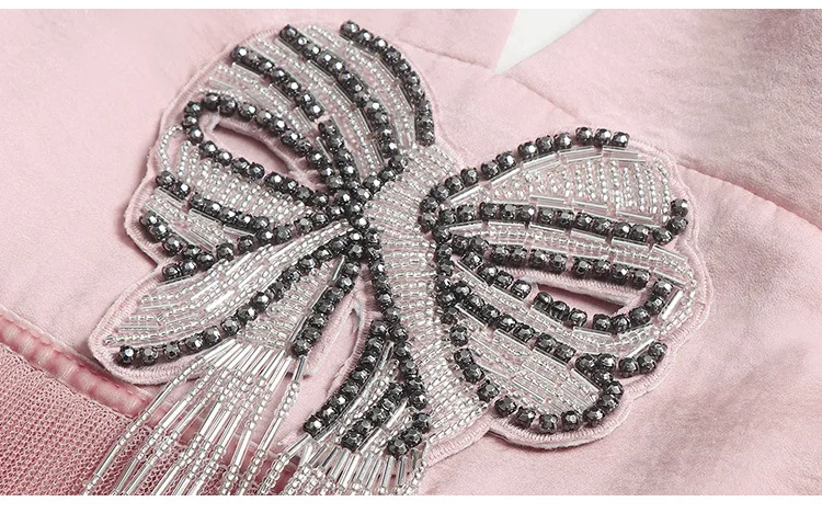 Женское рождественское платье длинное розовое Сетчатое с V-образным вырезом и