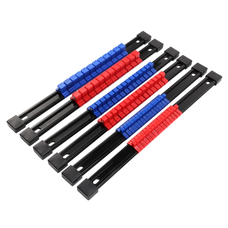 

6 шт. промышленный держатель торцевых гаечных ключей из АБС-пластика Регулируемый Монтажный держатель для торцевых направляющих Органайзе...