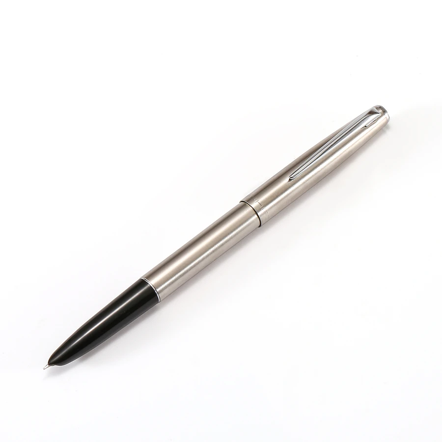 Jinhao перьевая ручка со финансы запись записи Нержавеющая сталь серебро Цвет металлический бочонок 911 Джин Хао, офисные школьные F619