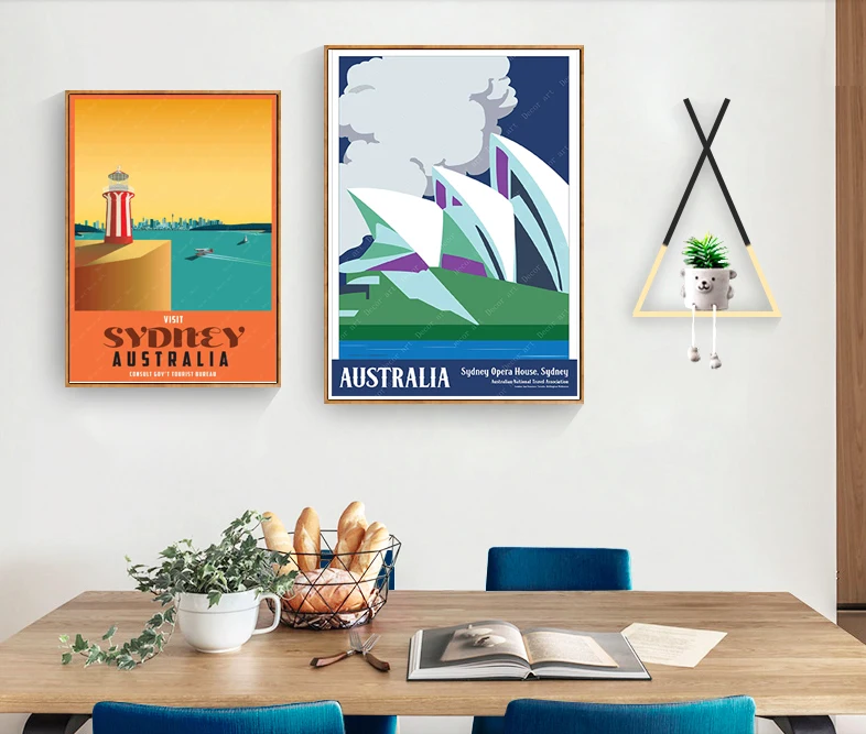 Винтажный Австралийский Сиднейский оперный дом дорожный плакат холст живопись