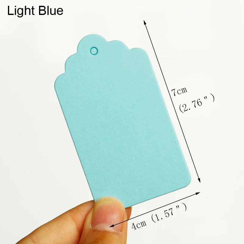 Light Blue 50 шт красочные бумажные бирки ручной работы Свадебный подарок ярлык, Упаковочная этикетка DIY подарки ремесла ценники события вечерние бирки - Цвет: Light Blue