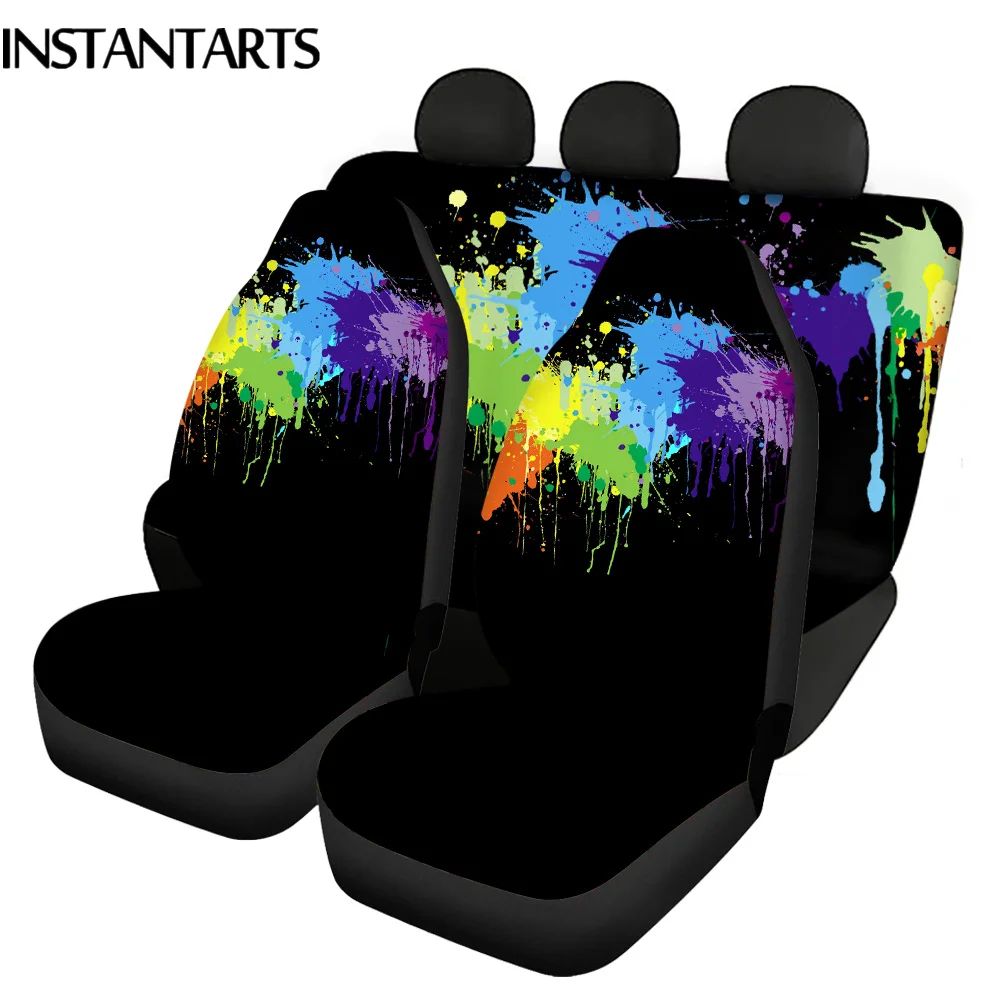 

INSTANTARTS Wonderful Abstract Art Design Soft Front and Back Car Seat Covers for Car Washable Vehicle Seat Protector Durable