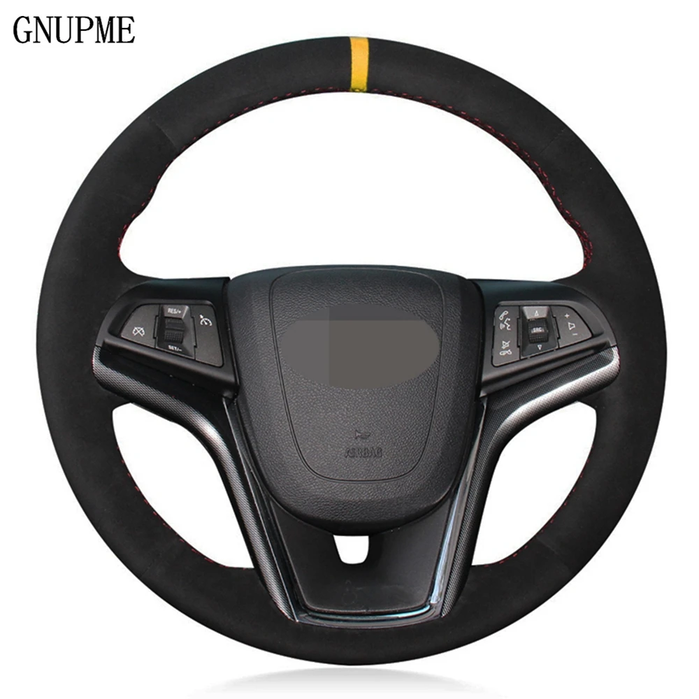 

DIY Hand-Stitched Black Suede Car Steering Wheel Cover For Chevrolet Malibu 2011-2014 Volt 2011 2012 2013 2014 2015