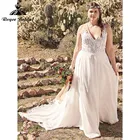 Женское свадебное платье без рукавов, с V-образным вырезом