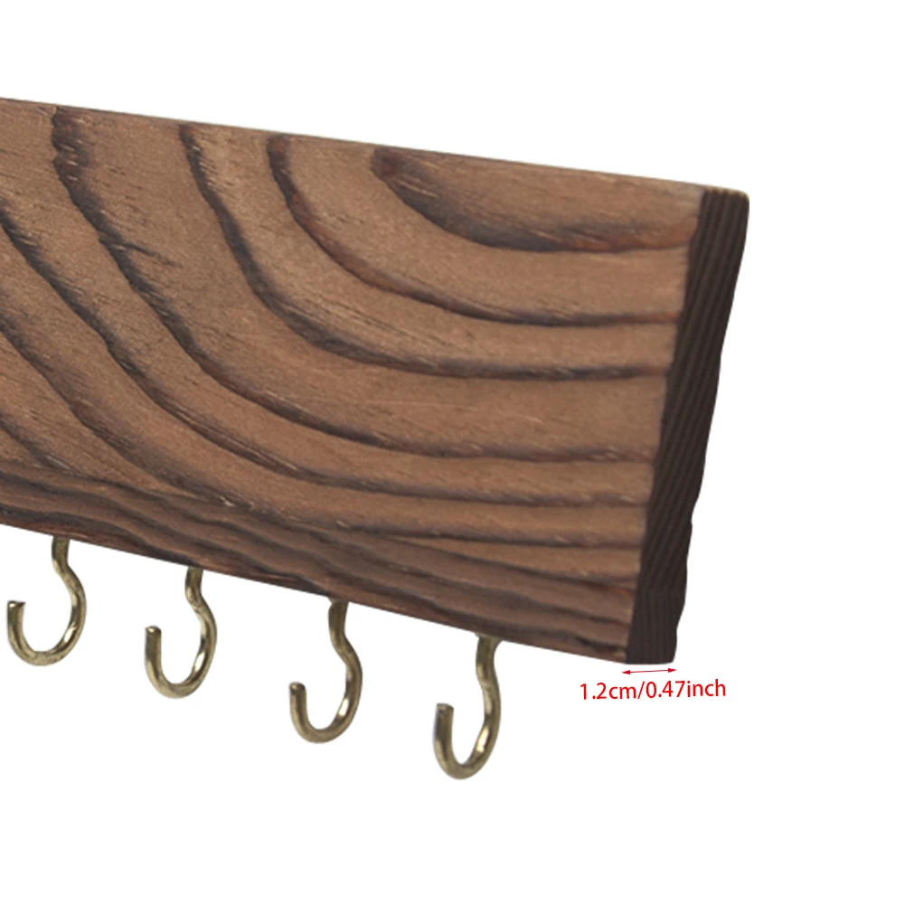 

3pcs Necklace Gift Earring Display Multifunctional Durable Wall Mounted Jewelry Rack Set Bedroom Vintage Natural Wood Home