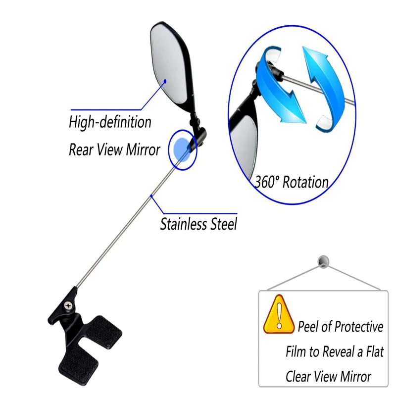 Bicycle Helmet Mirror 360°Rotated Adjustable Rear View Riding For Adults Kids | Спорт и развлечения